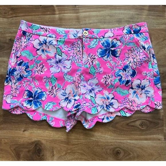 Lilly Pulitzer Pants - Lilly Pulitzer Buttercup Knit Pink Isle Last Bud Not Least Shorts- Size 16